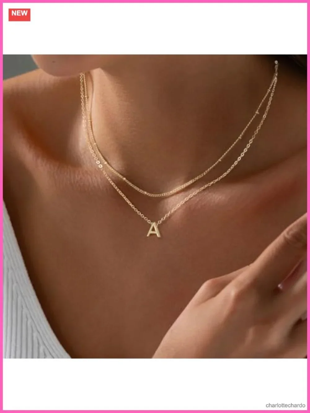 14k Gold Plated Initial Necklace Round Letter Pendant Dainty Monogram Jewelry